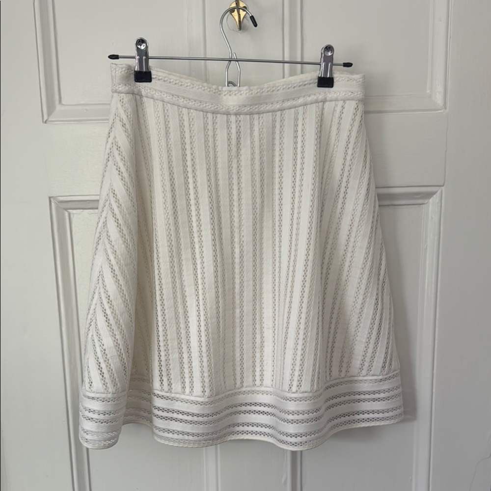 J. Crew White Knee-Length A-Line Skirt